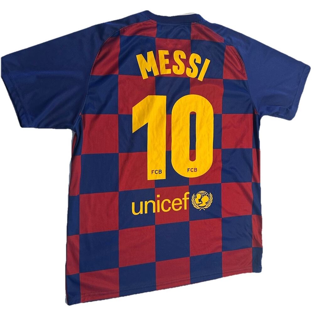 FC Barcelona 19/2020 Messi #10 Home Soccer Jersey Men’s Large Collectible Sports